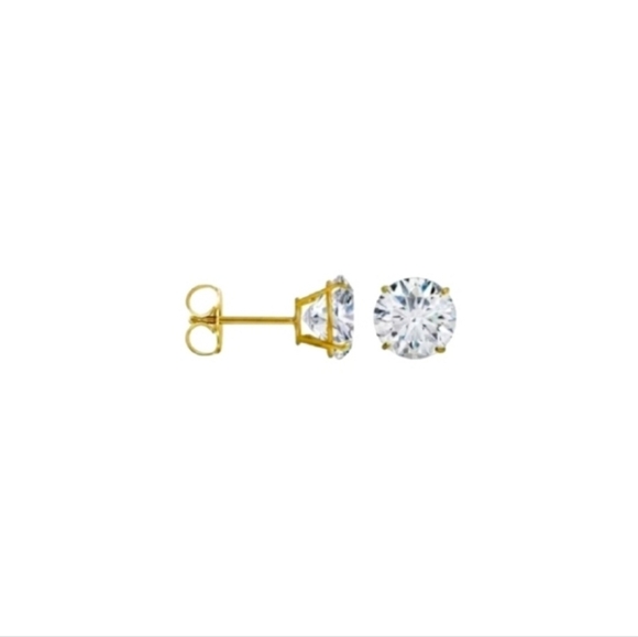 5 MM STUNNING SPARKLR 14K WHITE GOLD STUDS - Picture 5 of 5